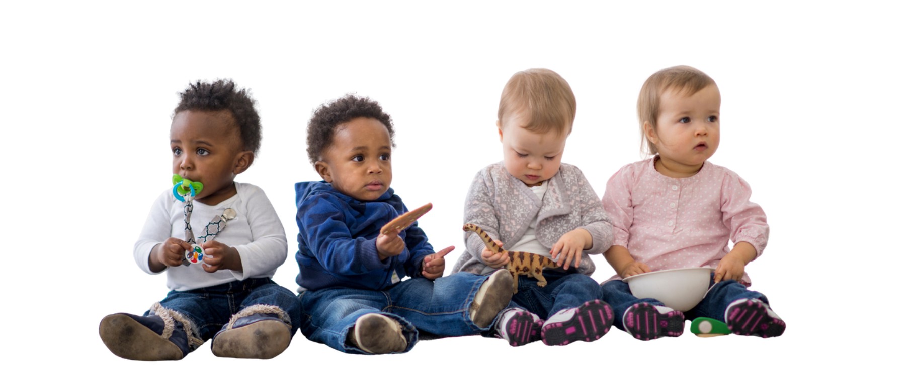 Bilde av fire små barn