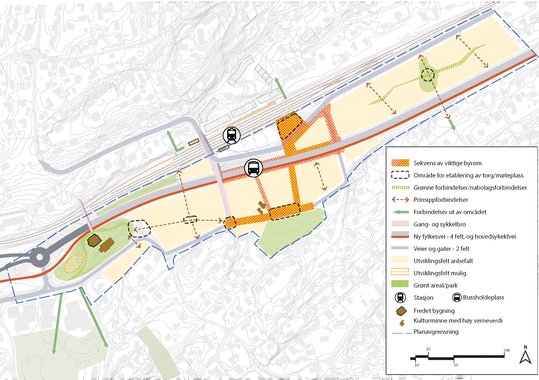 Kart som viser byplangrep for Høvik
