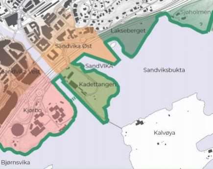 Illustrasjon av Sjøfronten i Sandvika
