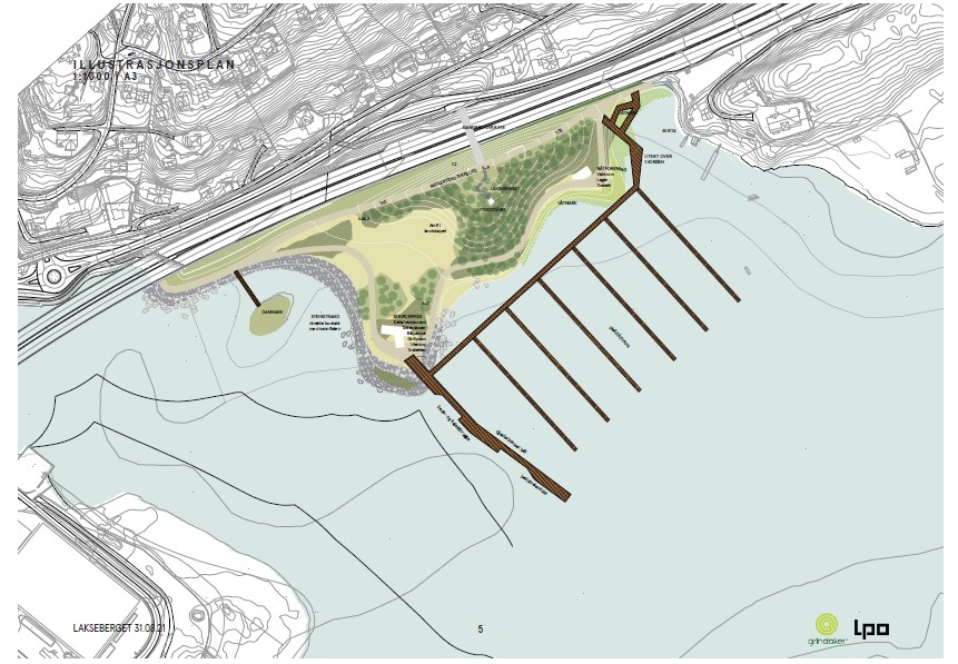 Oversiktsbilde over nytt landskap Lakseberget