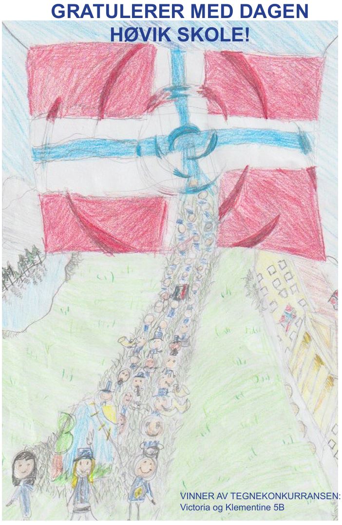 17. mai-tegning Victoria og Klementine 5B