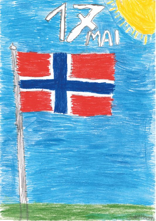 Skui skole 17. mai tegning