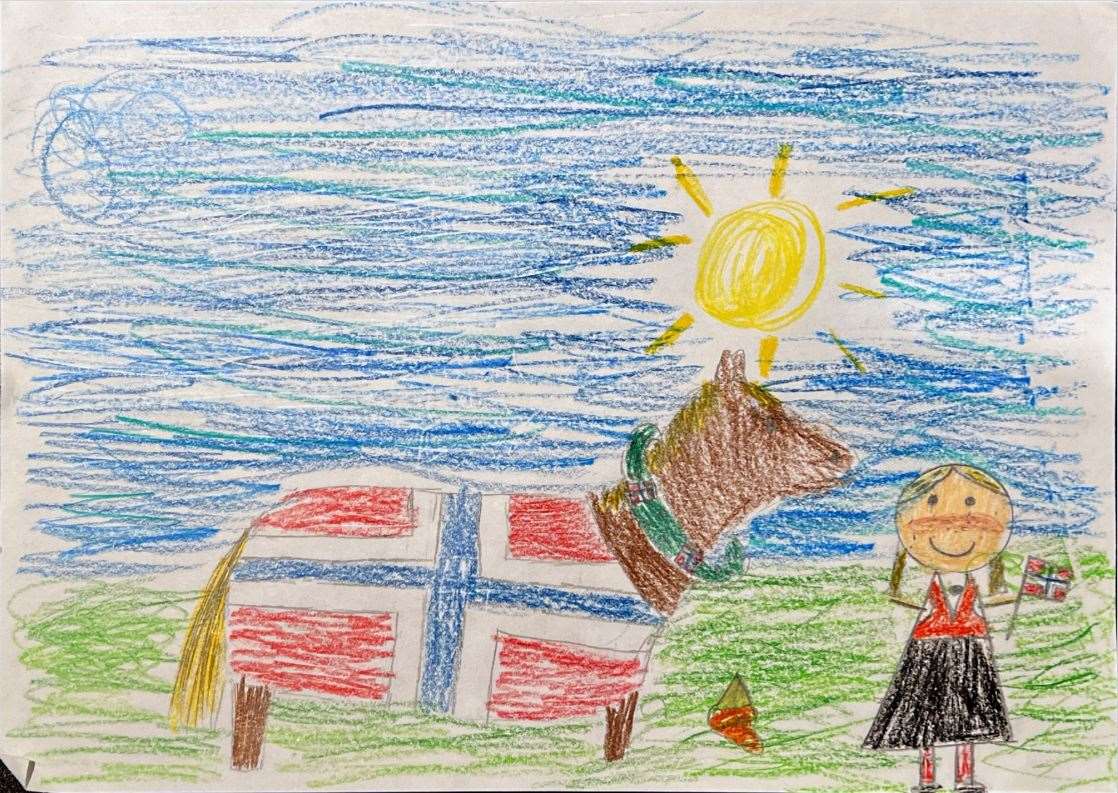 Høvik Verk skole tegning fra 5. klasse