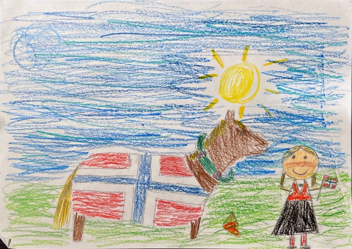 Høvik Verk skole tegning fra 5. klasse