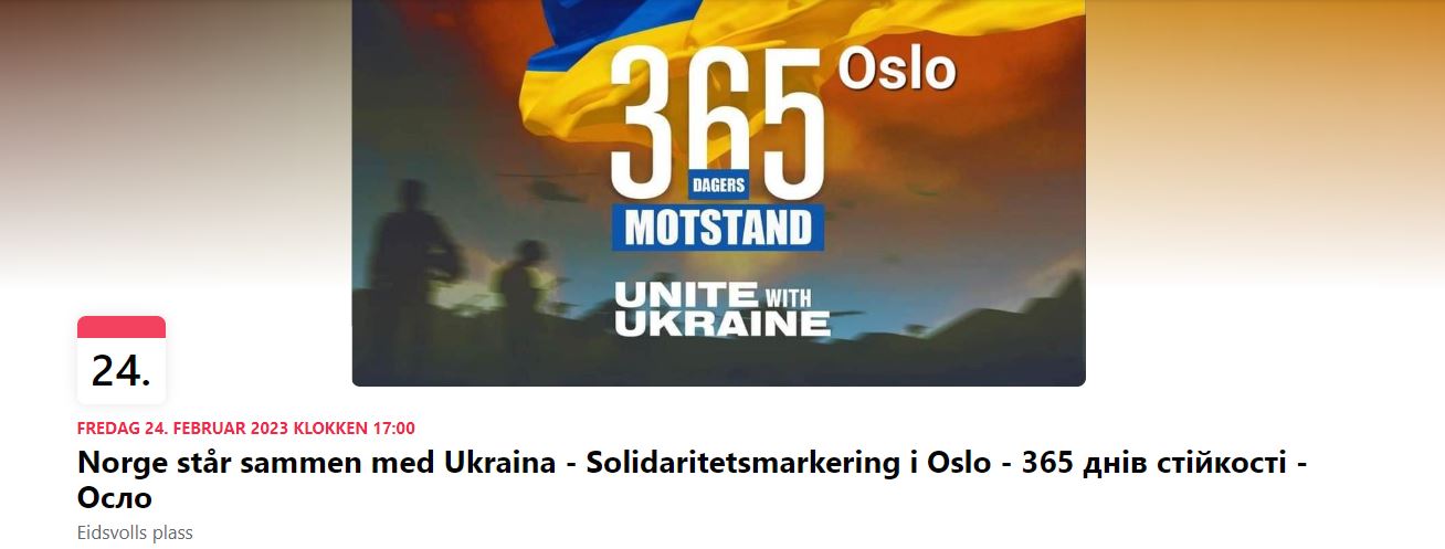 Solidaritetsmarkering for Ukraina - 365 dager