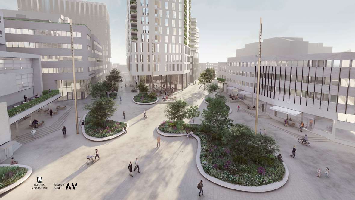 Sandvika sentrum øst er området fra Sandvika stasjon til Rådhustorget.