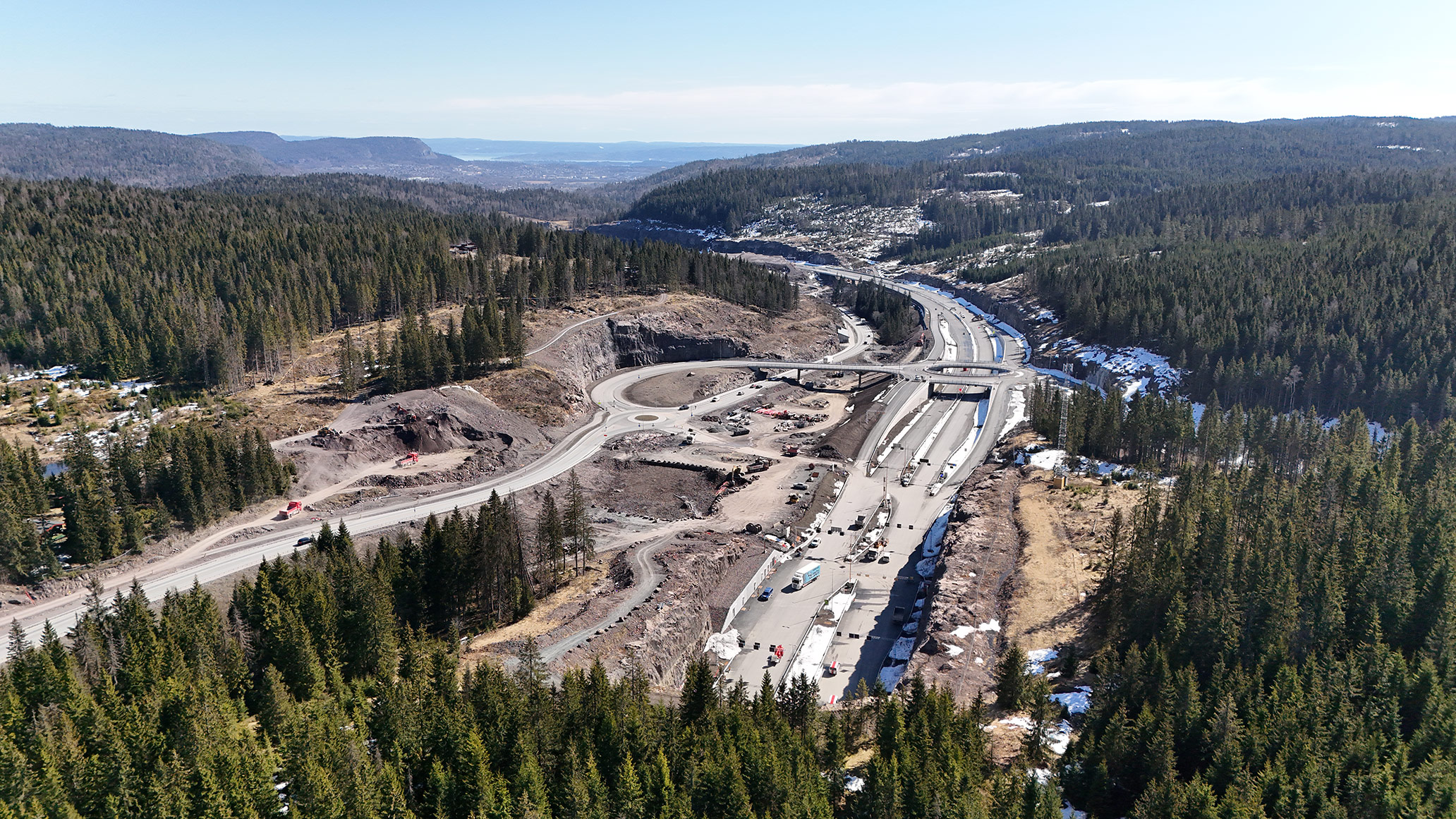 Utsnittet viser E16-utbyggingen mot Sollihøgda, det desidert største naturtapet de siste årene i Bærum.