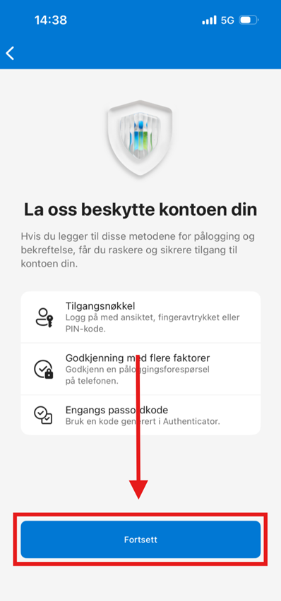 Oppsett av Passkey 8