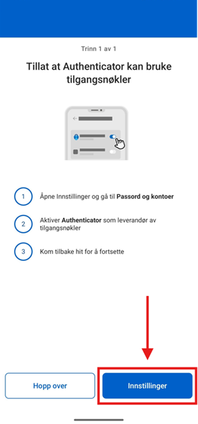 Oppsett av Passkey 9