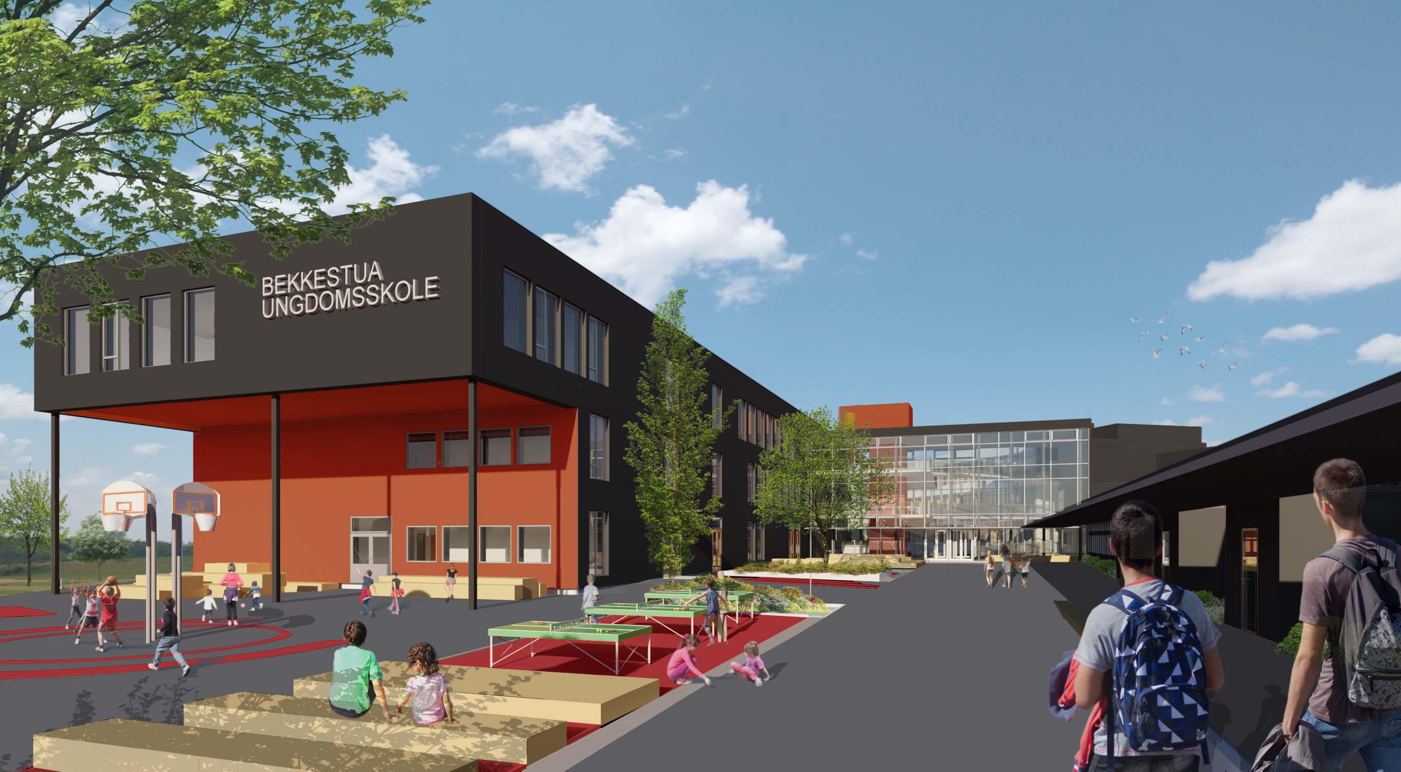 Bekkestua ungdomsskole - illustrasjon Lille Frøen AS