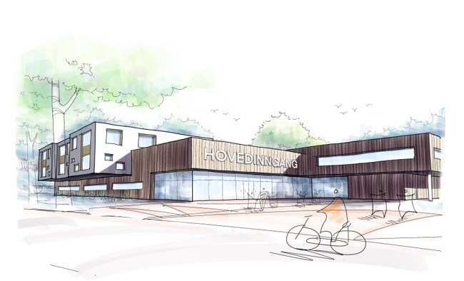 Illustrasjon som viser hvordan ny Hauger skole kan se ut