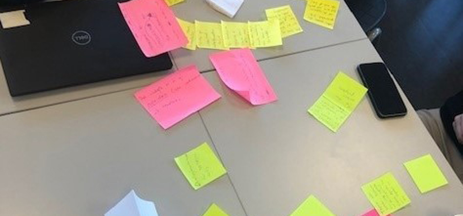 Selvbestemmelse - gruppe som er kreative med fargede lapper