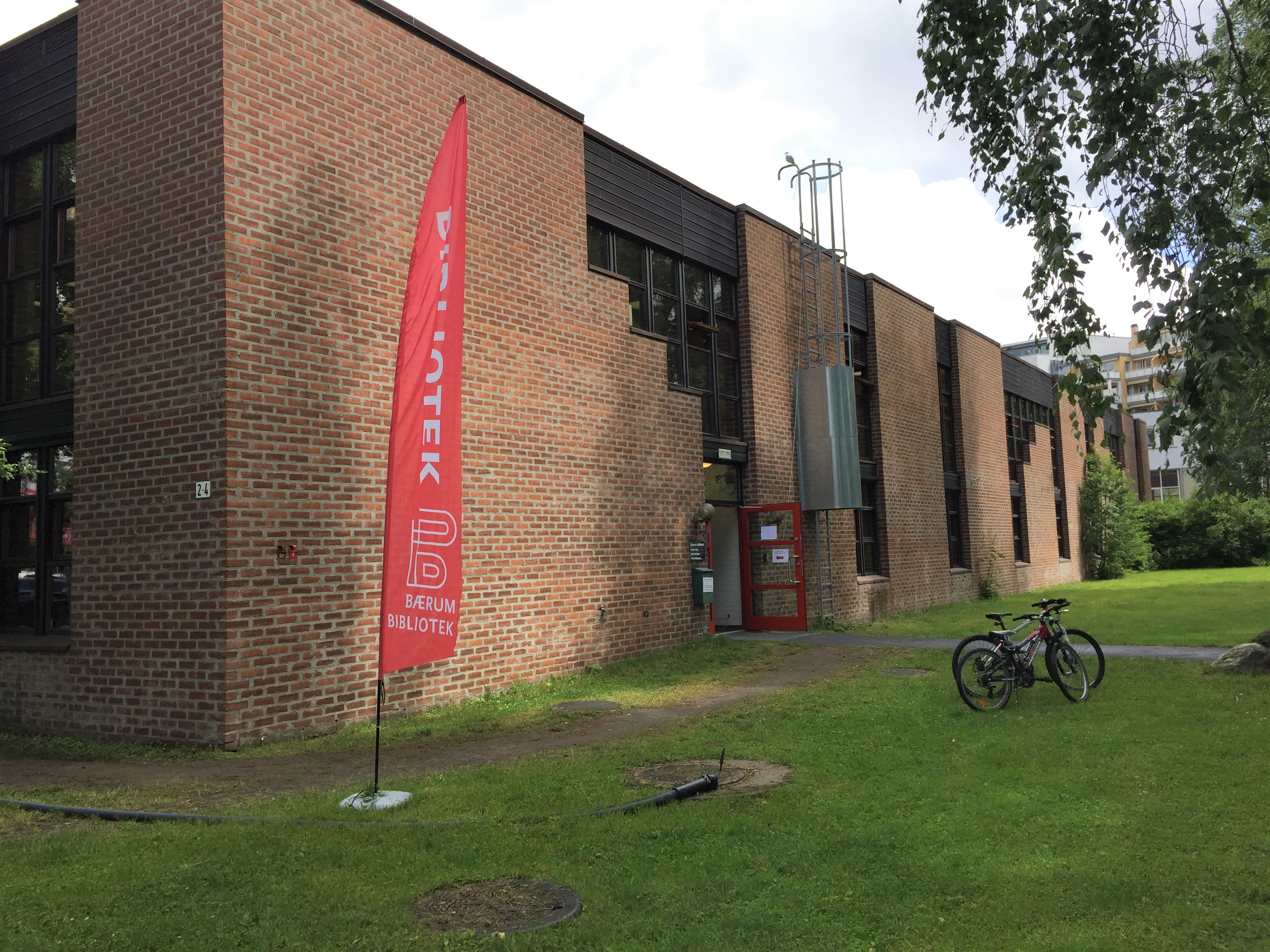 Bekkestua bibliotek midlertidig inngang