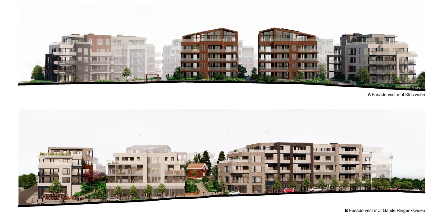 Kleivveien fasader A og B
