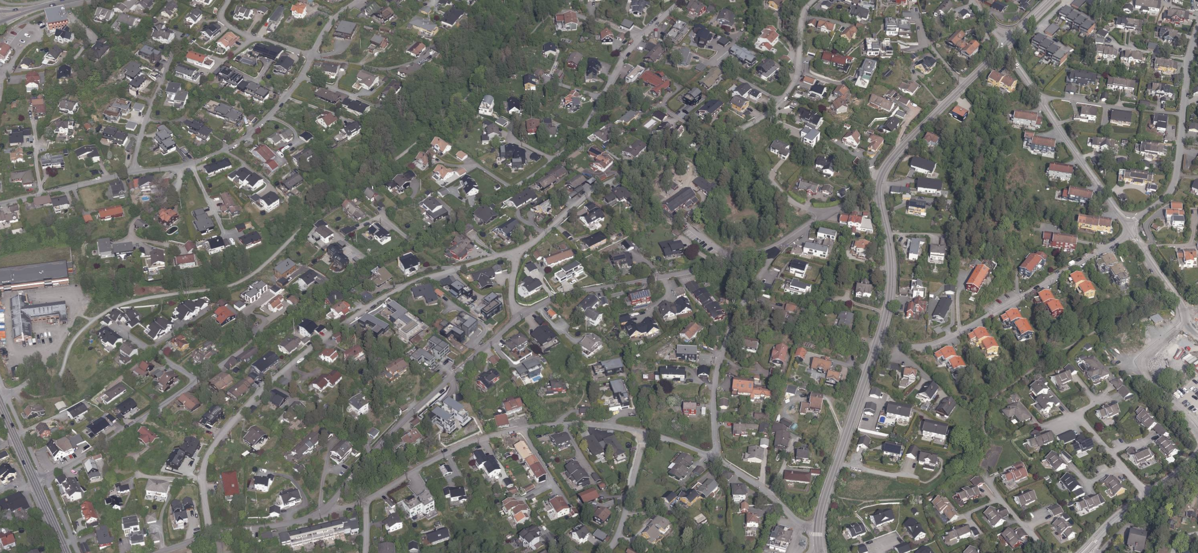 Bilde av Ekeberg, skråfoto fra luften