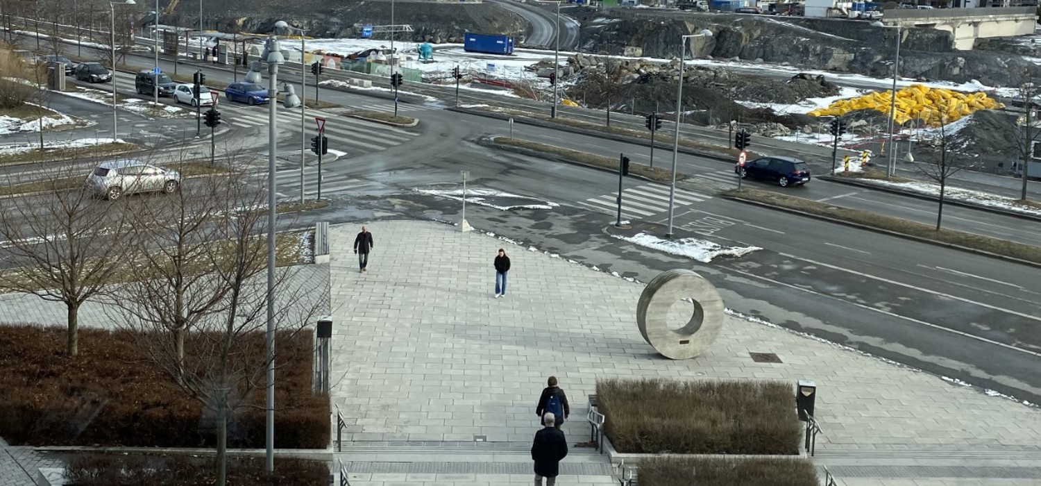 Fornebu sør fra storsenteret- 21. februar 2022