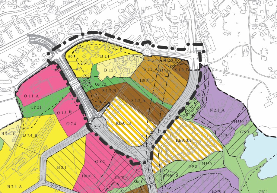 Planavgrensning reguleringskart Fornebuporten
