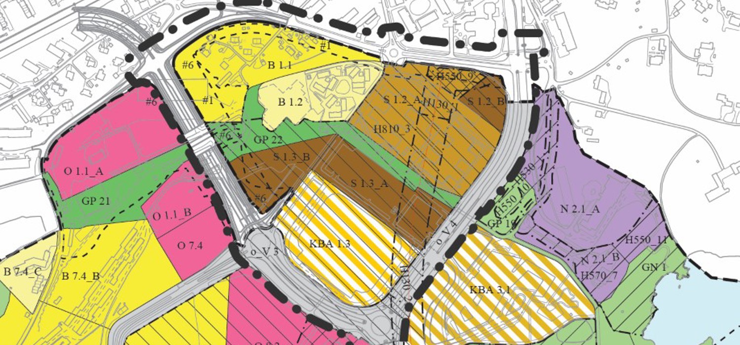 Planavgrensning reguleringskart Fornebuporten
