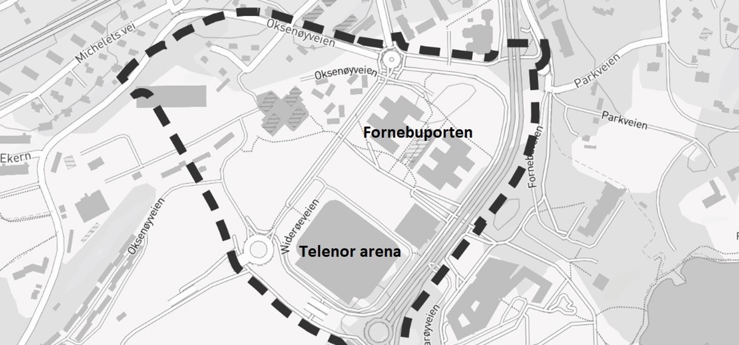 Planavgrensning kart Fornebuporten