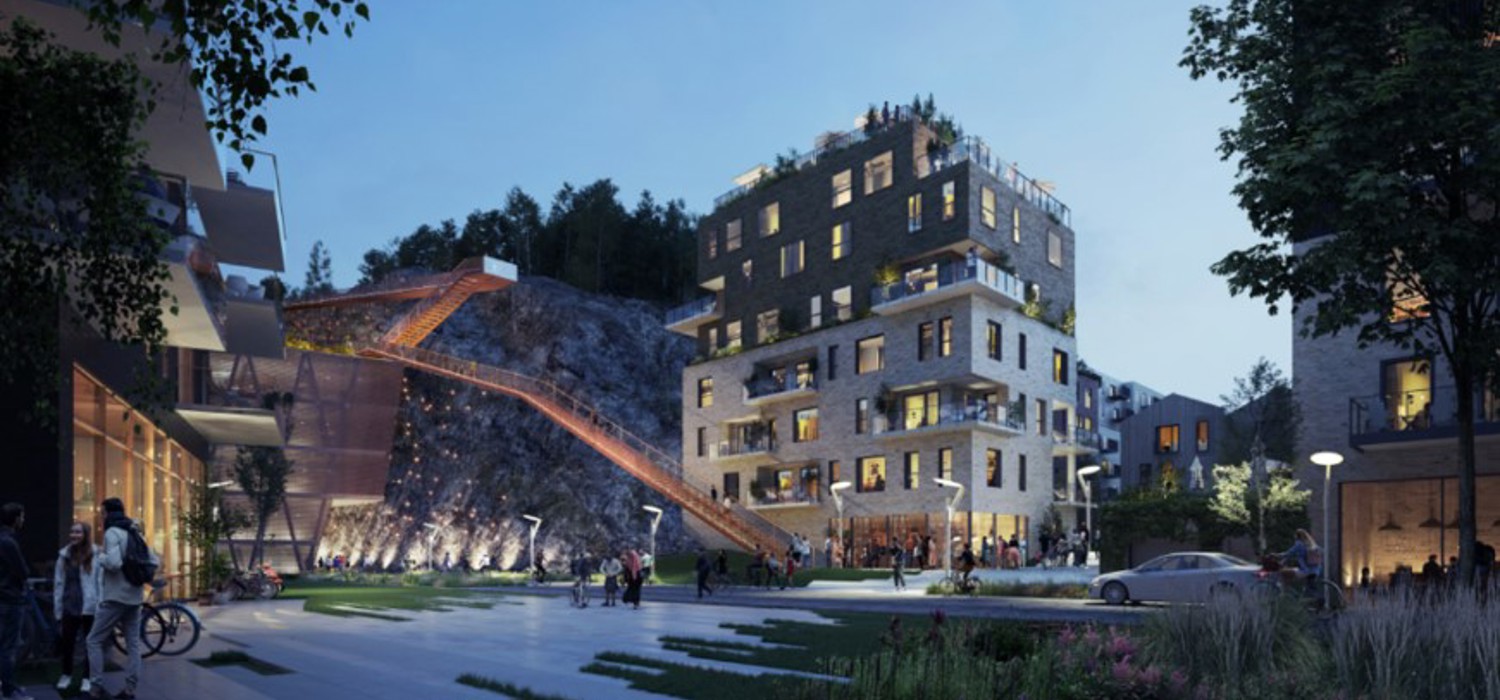 Franzefoss illustrasjon berg og trapp
