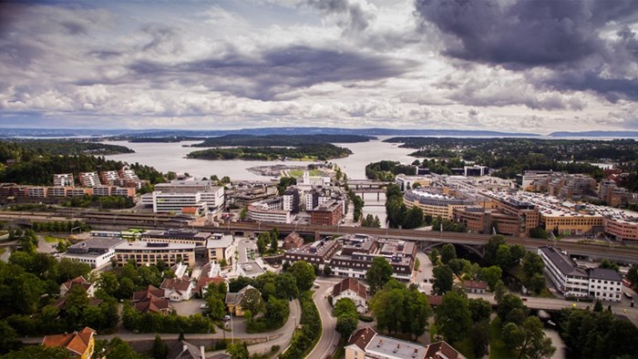 Flyfoto Sandvika sentrum