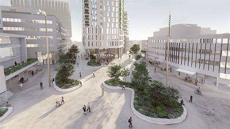 Illustrasjon av Sandvika sentrum øst