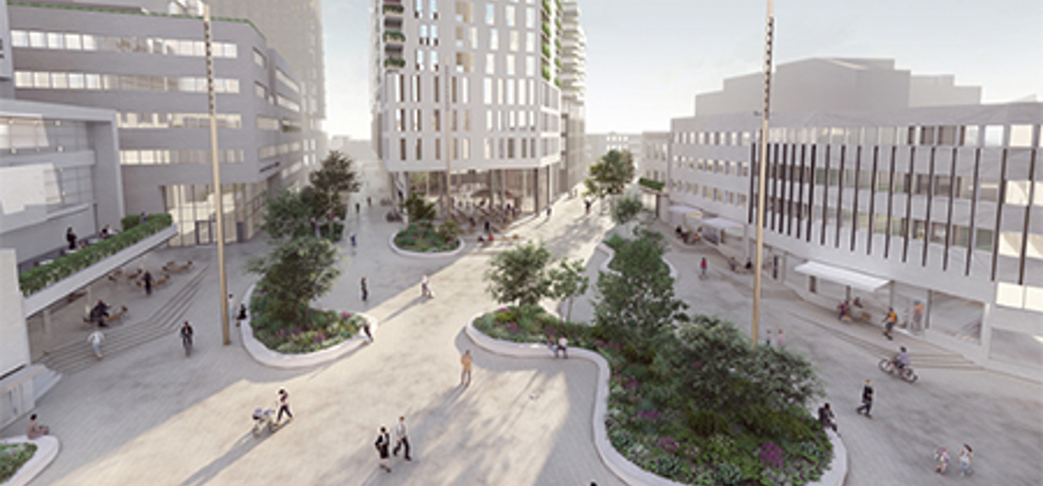 Illustrasjon av Sandvika sentrum øst