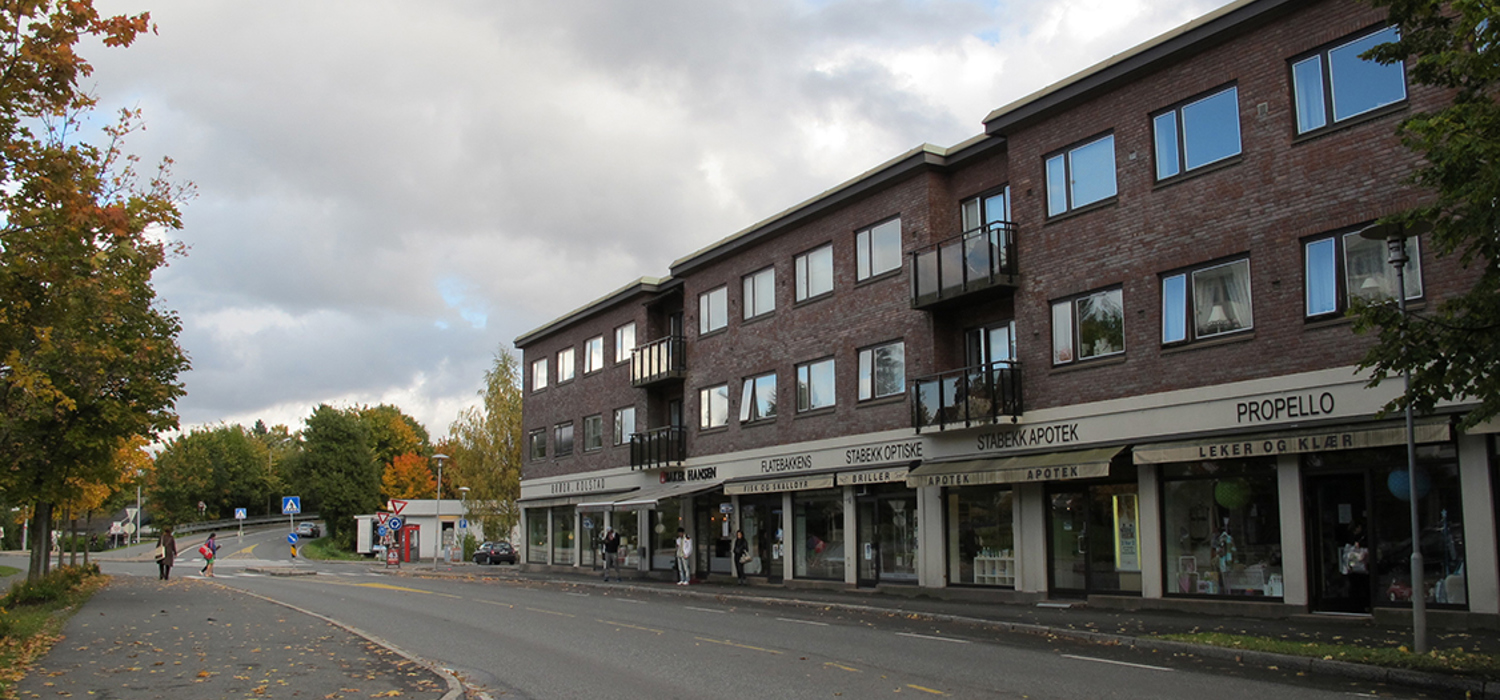 Stabekk sentrum bilde ved butikkene