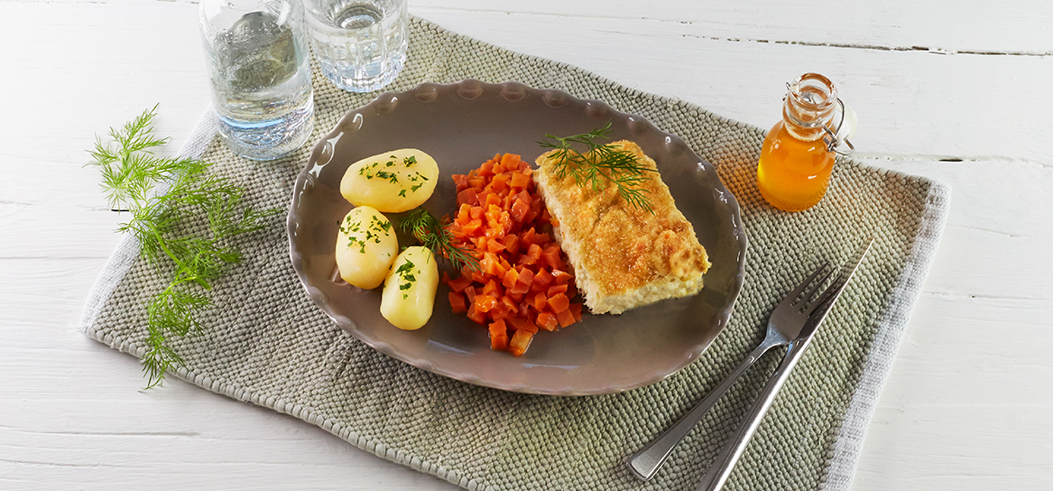 Fiskegrateng smør gulrot potet