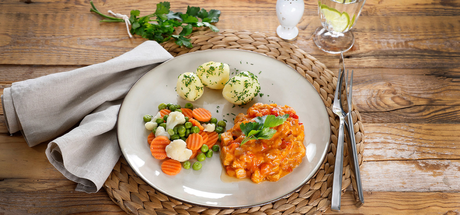 Quorn Stroganoff med grønnsaker og potet - vegetar