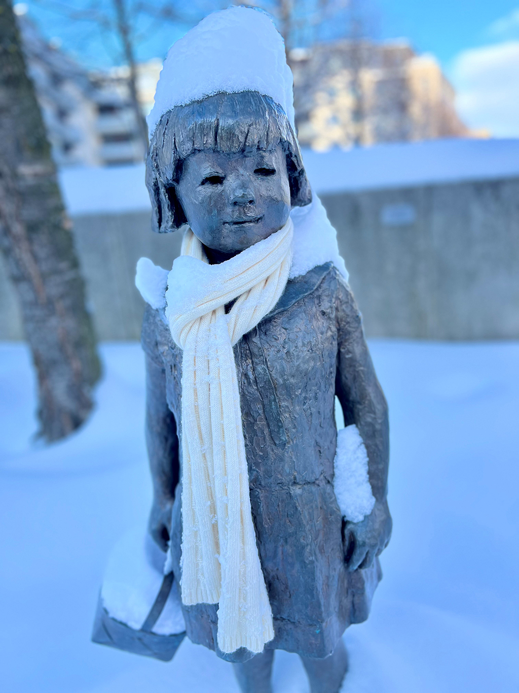 Skulpturer i vinterdrakt - Selvportrett