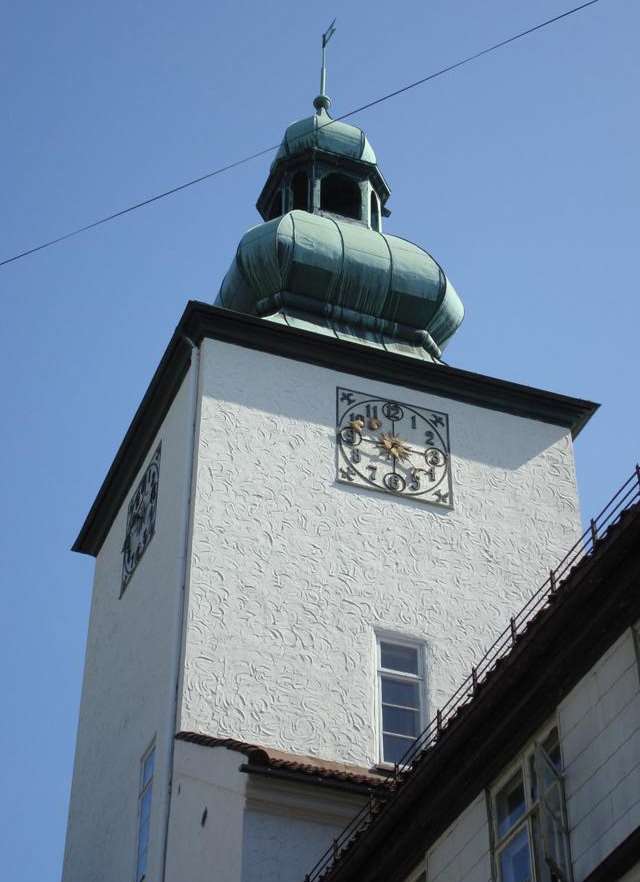 Tårnet på den gamle delen av Bærum Sykehus.