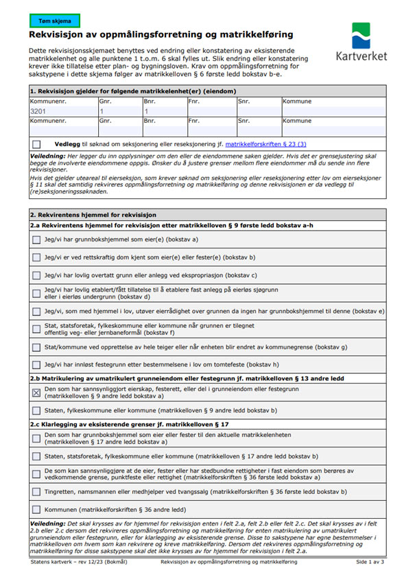 Eksempel 1 av skjema