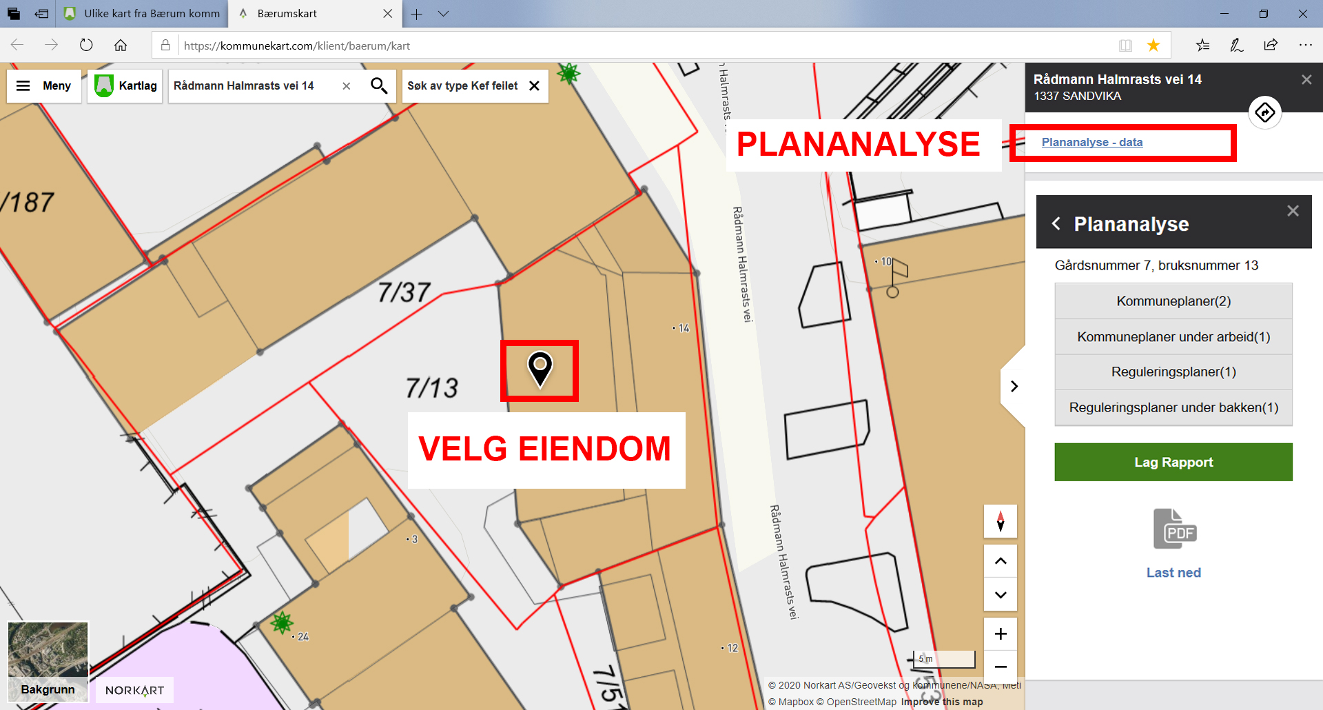 5.	Gjeldende planer for eiendommen - plananalyse