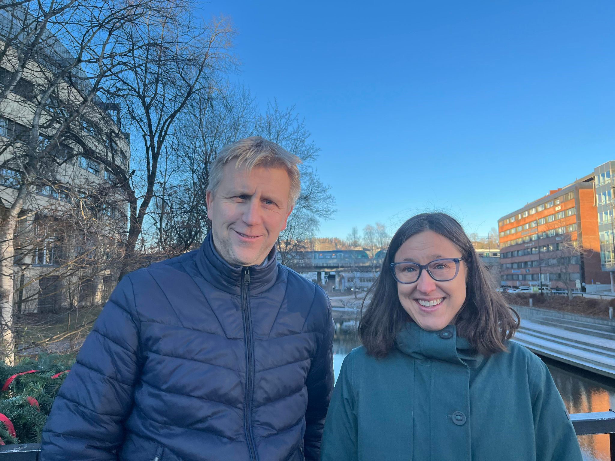 Reidar Kveine (Fagansvarlig overvann) og Elin Horn (Overvannskoordinator)