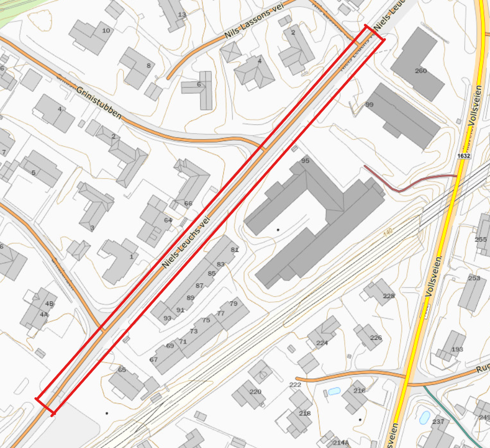 Niels Leuchs vei - kart