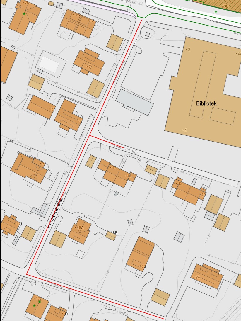 Kart over Presterud alle
