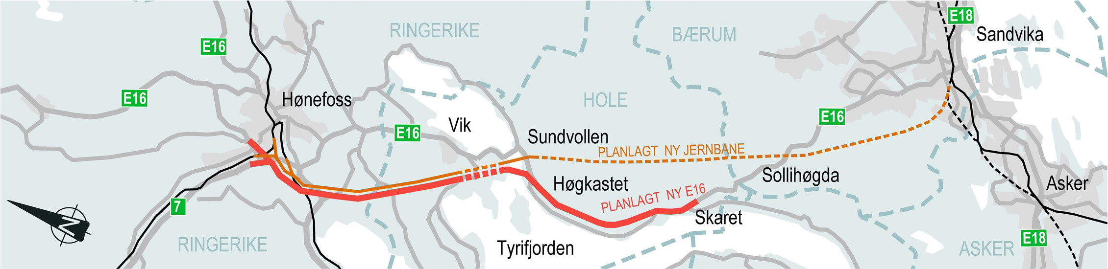 Ringeriksbanen og E16